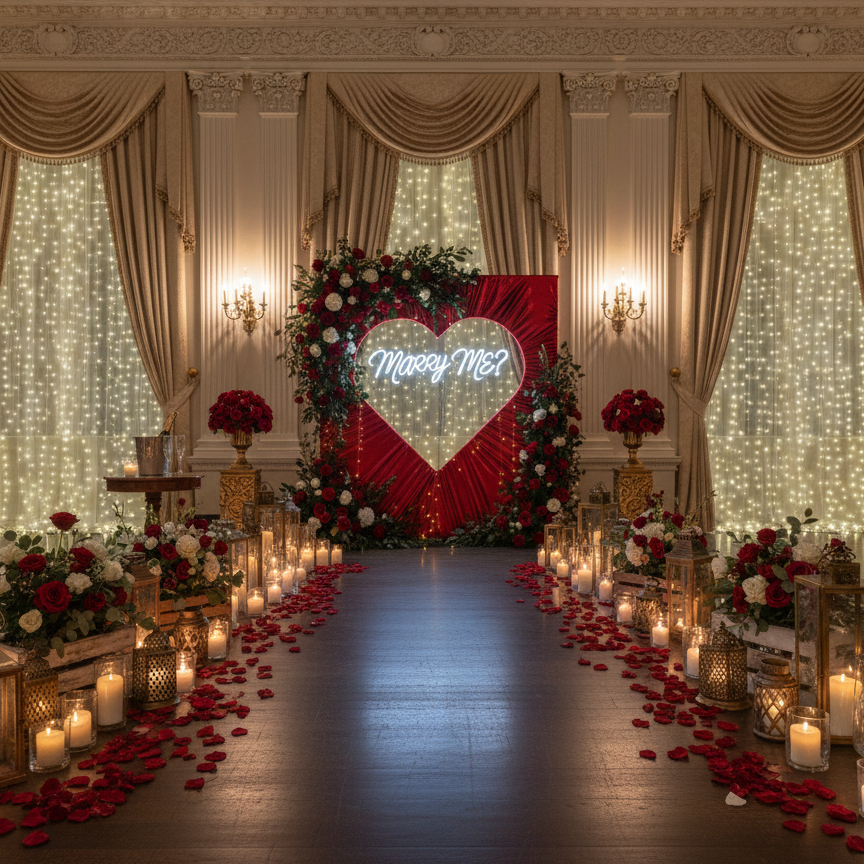 Proposals heart backdrop