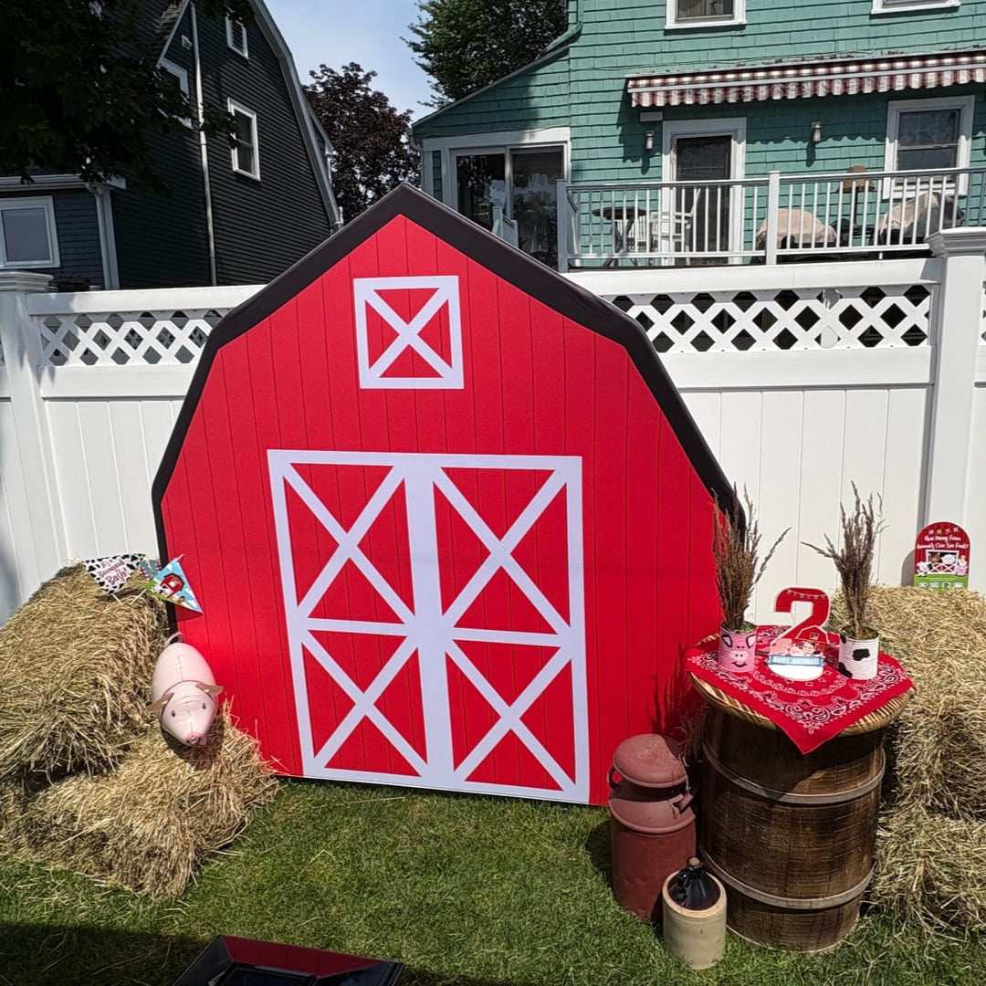 7x7ft Farm House Barn Arch Backdrop Wall Stand For Birthday Baby Shower Party Decoration