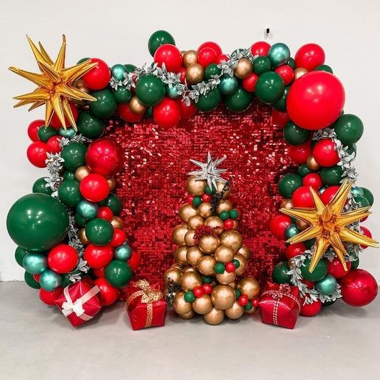 8ft by 8ft Red Sequin Shimmer Backdrop Wall Panels For Birthday Wedding Baby Shower Bridal