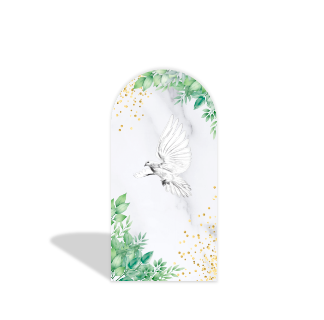 Tema de bautismo con cruz, Santo Grial, fondo de fiesta.