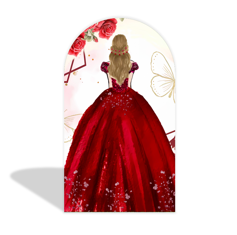 Cubierta de tela para pared con fondo de arco para fiesta de cumpleaños de 16 años