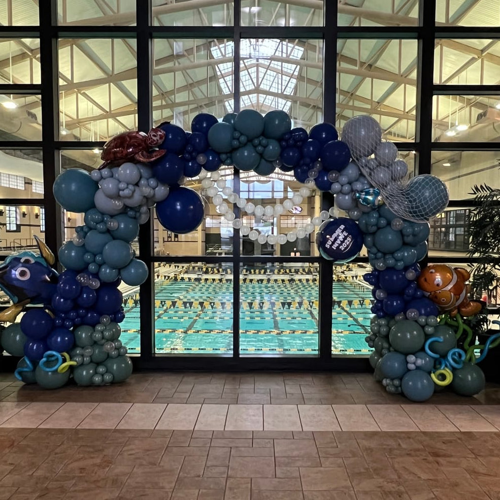 Soporte para globos y flores de aleación de aluminio de 10 x 8 pies para bodas, cumpleaños y baby showers.