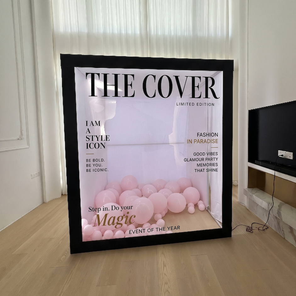 6.5x7.5ft Walk-In Party Magazine Photo Booth Box Turn Every Guest Into a Cover Star