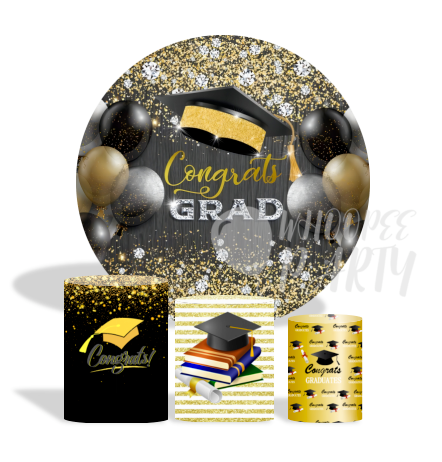 Custom Graduation Decoration Round Circle Backdrop Cover Plinth Cylinder Pedestal Cover
