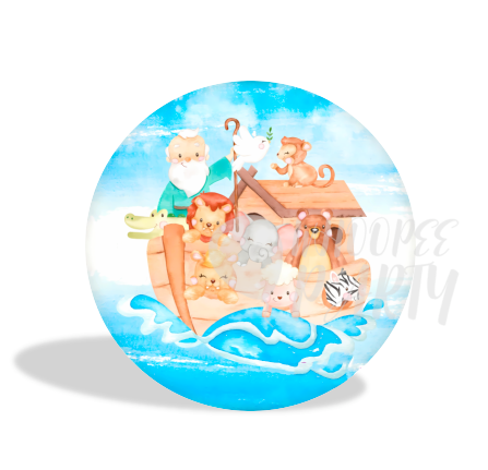 Cute Sea Ship Animal Background Baby Shower Decoration Round Circle Backdrop Cover Plinth Cylinder Pedestal Cover