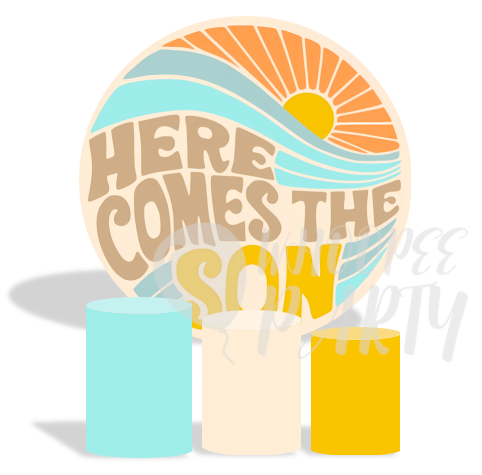 Here Comes The Son Decoration Round Circle Backdrop Cover Plinth Cylinder Pedestal Cover