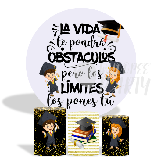 Graduation You Did It Decoration Round Circle Backdrop Cover Plinth Cylinder Pedestal Cover