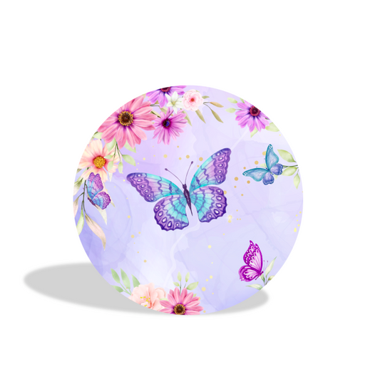 Butterfly birthday party decoration round circle backdrop cover plinth cylinder pedestal cover