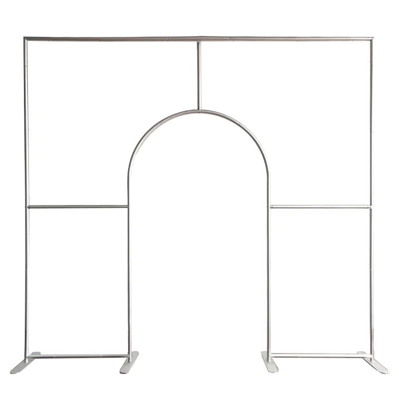 Arco de bienvenida con puerta abierta de tubo de aleación de aluminio, soporte de pared para decoración de fiestas de cumpleaños y bodas.