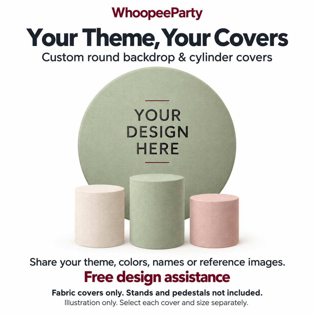 Custom Round Backdrop & Cylinder Covers | WhoopeeParty