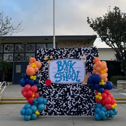Back to School Notebook Pattern Backdrop with Stand and Cover - School Event Decor