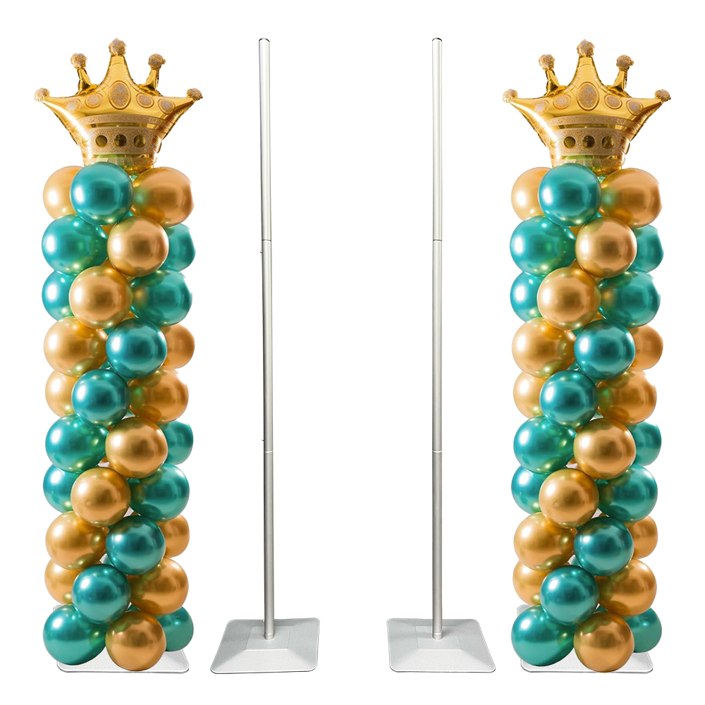 2pcs Adjustable Balloon Column Stand Flower Column Stand Made of Aluminum Alloy Tube