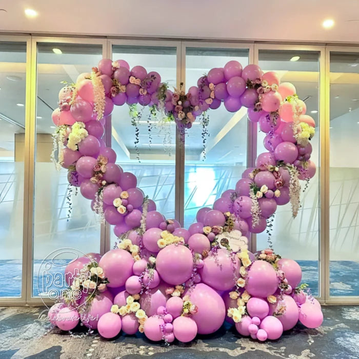 Arco de aluminio con forma de corazón para fotomatón, soporte de pared para cumpleaños, bodas, fiestas del Día de la Madre