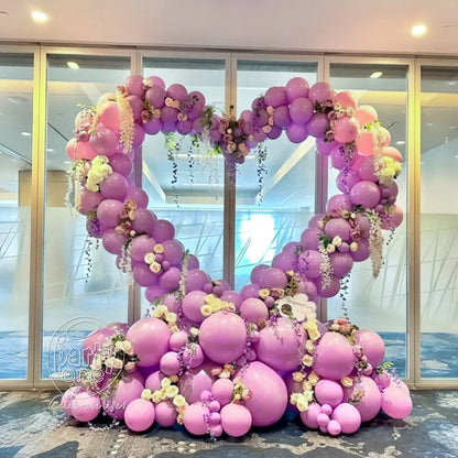 Arco de aluminio con forma de corazón para fotomatón, soporte de pared para cumpleaños, bodas, fiestas del Día de la Madre
