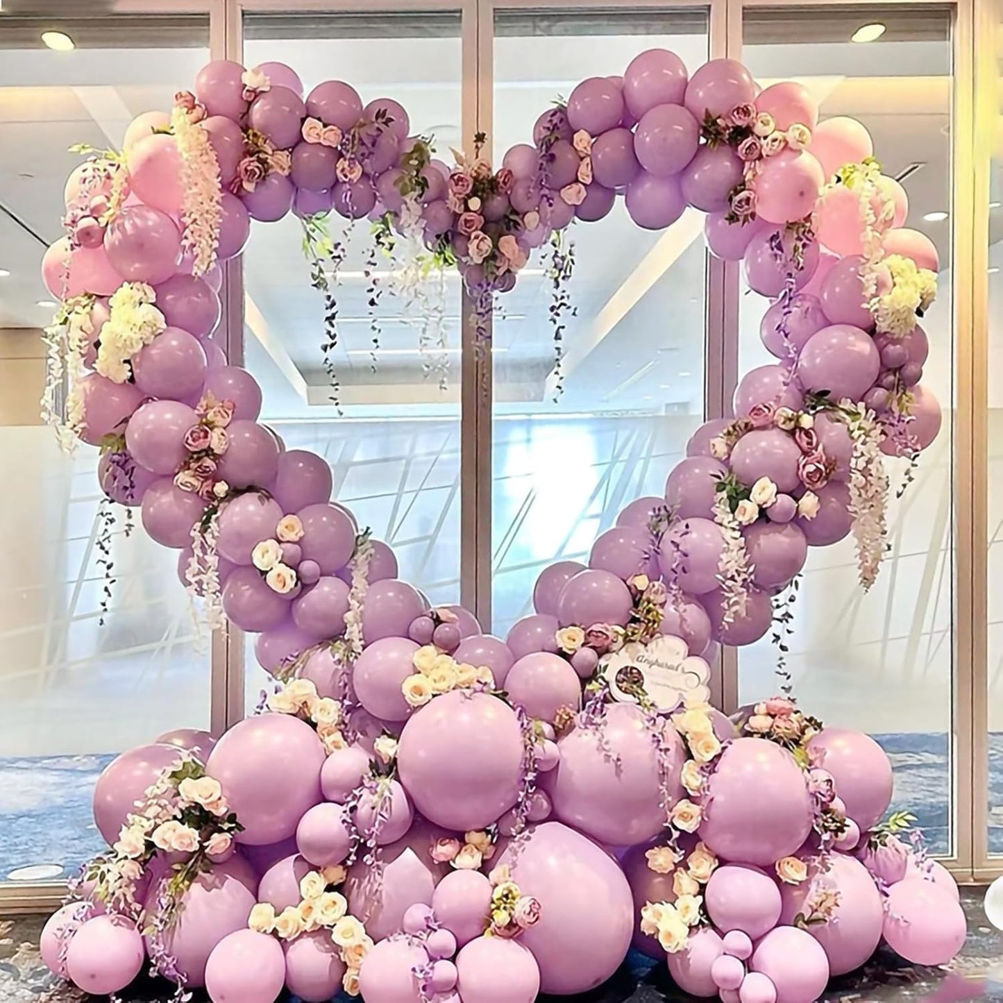 Arco de aluminio con forma de corazón para fotomatón, soporte de pared para cumpleaños, bodas, fiestas del Día de la Madre
