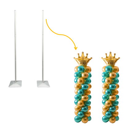 2pcs Adjustable Balloon Column Stand Flower Column Stand Made of Aluminum Alloy Tube