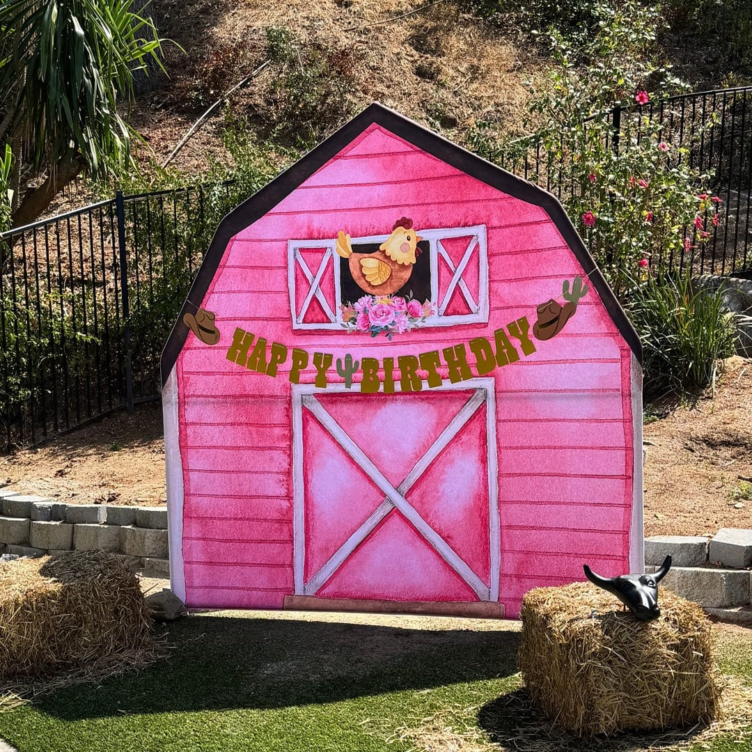 7x7ft Farm House Barn Arch Backdrop Wall Stand For Birthday Baby Shower Party Decoration