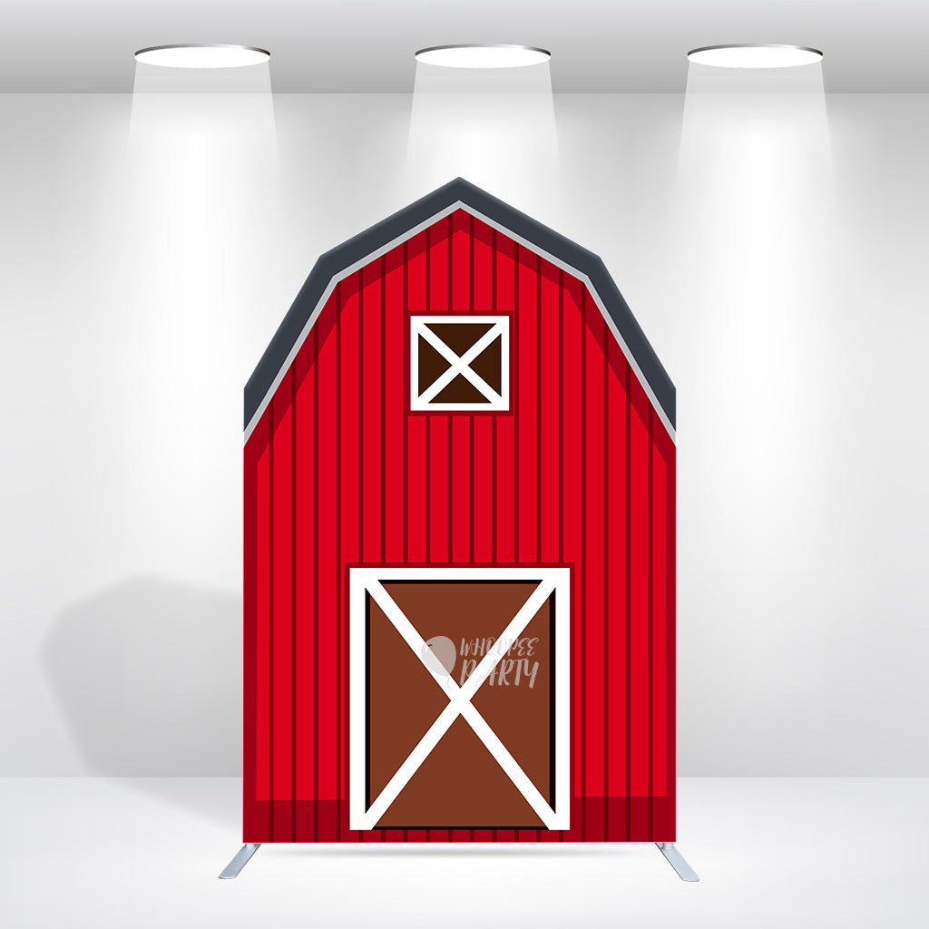 5.25x8.14ft Farm Theme Birthday Baby Shower Party Decoration Barn Arch Backdrop Wall Stand
