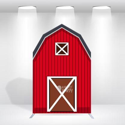 5.25x8.14ft Farm Theme Birthday Baby Shower Party Decoration Barn Arch Backdrop Wall Stand