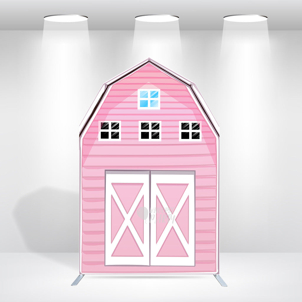 5.25x8.14ft Farm Theme Birthday Baby Shower Party Decoration Barn Arch Backdrop Wall Stand