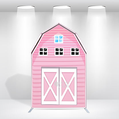 5.25x8.14ft Farm Theme Birthday Baby Shower Party Decoration Barn Arch Backdrop Wall Stand