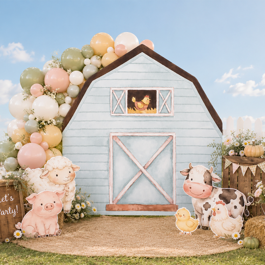 7x7ft Farm House Barn Arch Backdrop Wall Stand For Birthday Baby Shower Party Decoration