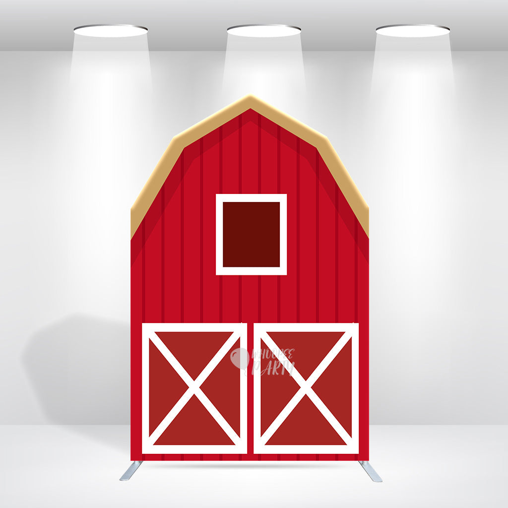 5.25x8.14ft Farm Theme Birthday Baby Shower Party Decoration Barn Arch Backdrop Wall Stand