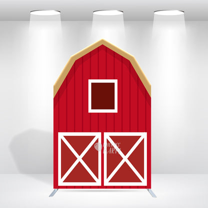 5.25x8.14ft Farm Theme Birthday Baby Shower Party Decoration Barn Arch Backdrop Wall Stand