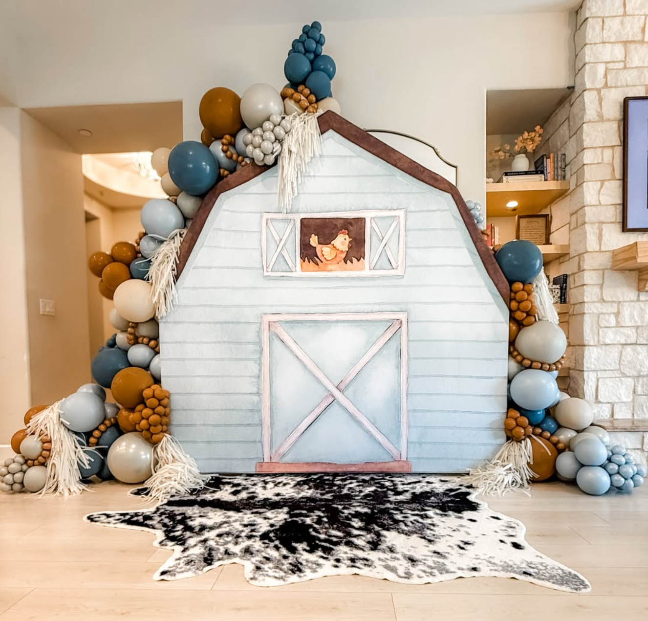 7x7ft Farm House Barn Arch Backdrop Wall Stand For Birthday Baby Shower Party Decoration
