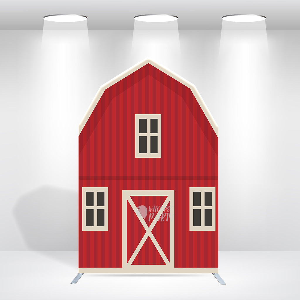 5.25x8.14ft Farm Theme Birthday Baby Shower Party Decoration Barn Arch Backdrop Wall Stand