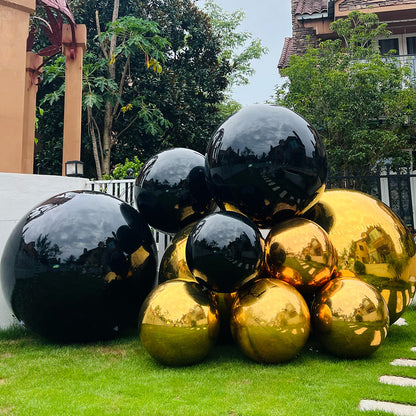 Black Color Inflatable Mirror Ball Reusable Big Bubble Shiny Balloon Balls