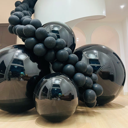 Black Color Inflatable Mirror Ball Reusable Big Bubble Shiny Balloon Balls