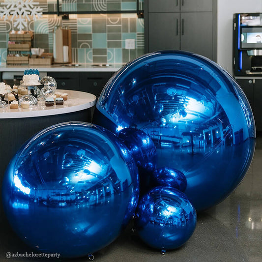 Royal Blue Color Inflatable Mirror Ball Reusable Big Bubble Shiny Balloon Balls