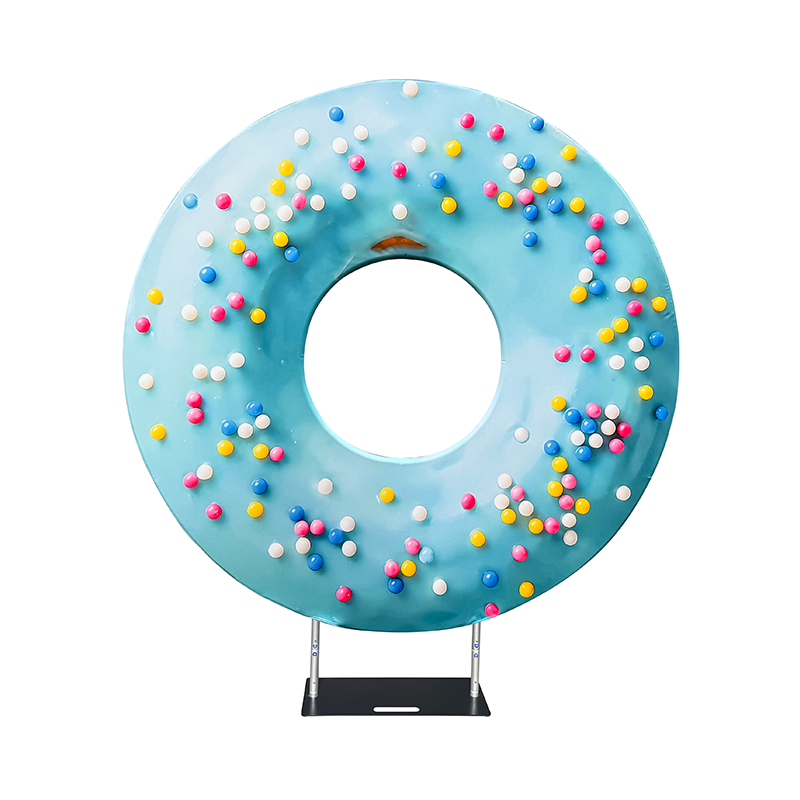 6.5ft Hollow Round Backdrop Frame with Custom Cover, Versatile Double Ring Event Stand for Donut, Race Car Tire & Nautical Party Themes