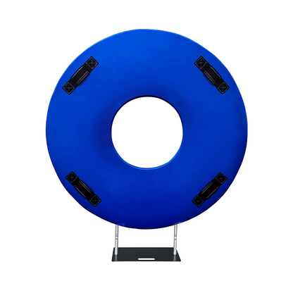 6.5ft Hollow Round Backdrop Frame with Custom Cover, Versatile Double Ring Event Stand for Donut, Race Car Tire & Nautical Party Themes