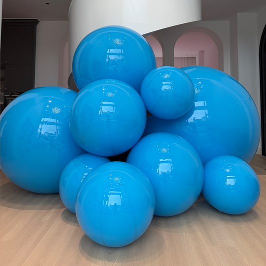 Oversized Matte Inflatable Balls Blue for Outdoor Party Decorations and Photo Backdrops