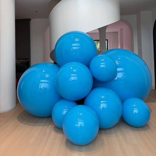 Oversized Matte Inflatable Balls Blue for Outdoor Party Decorations and Photo Backdrops