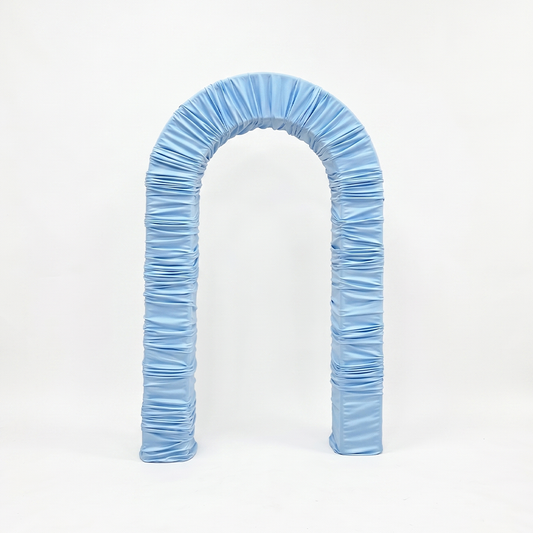 4.3x7ft 3D Arch Backdrop Stand With Ruched Fabric Cover For Birthday Baby Shower Party Backdrop