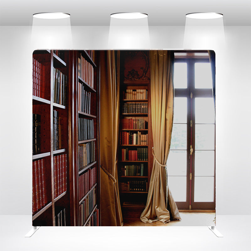 Book Shell Backdrop Book Shelf Tension Fabric Backdrop Wall Cover With Stand For Birthday ...