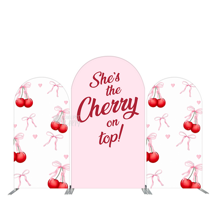 She is The Cherry On Top Party Arch Backdrop Wall Cloth Cover