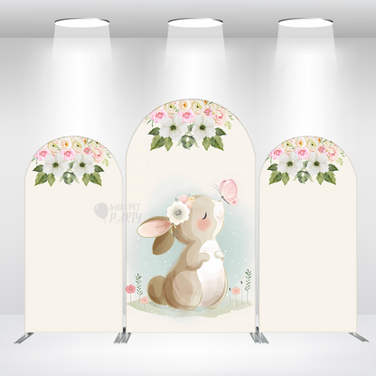 Cute Bunny Baby Shower Birthday Party Chiara Arch Backdrop Wall Cloth Cover