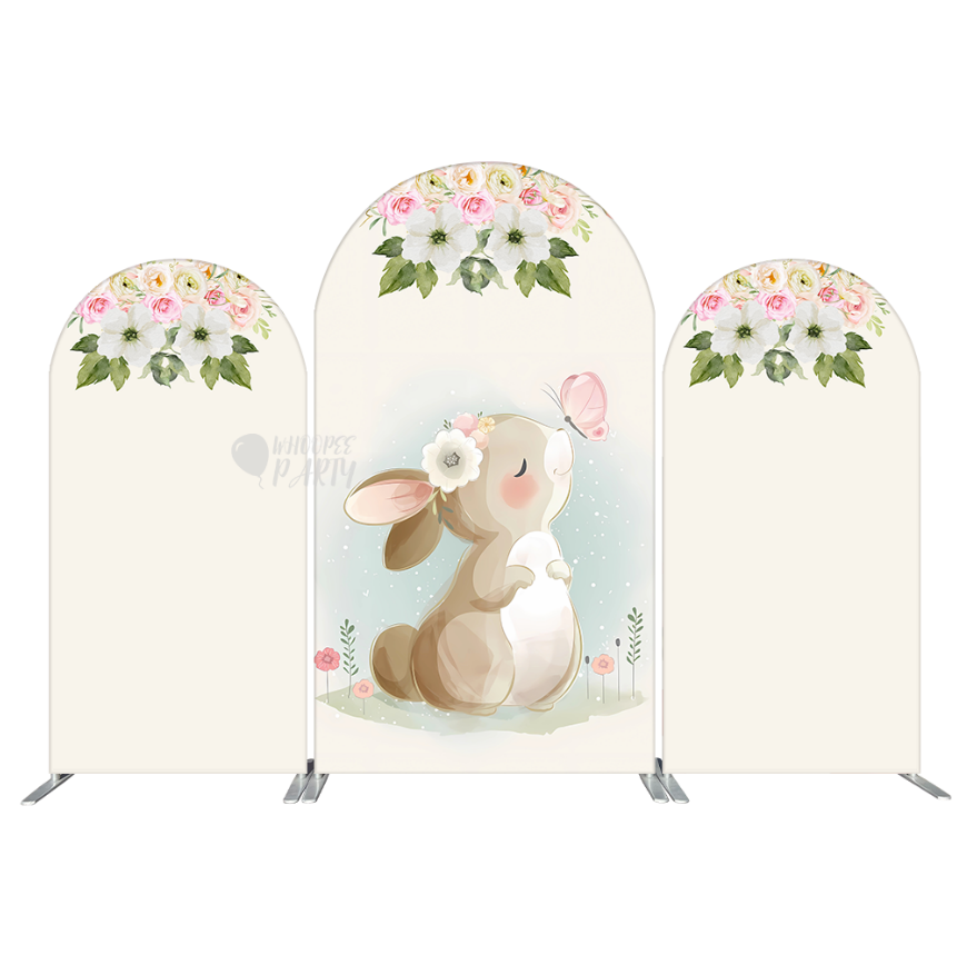 Cute Bunny Baby Shower Birthday Party Chiara Arch Backdrop Wall Cloth Cover