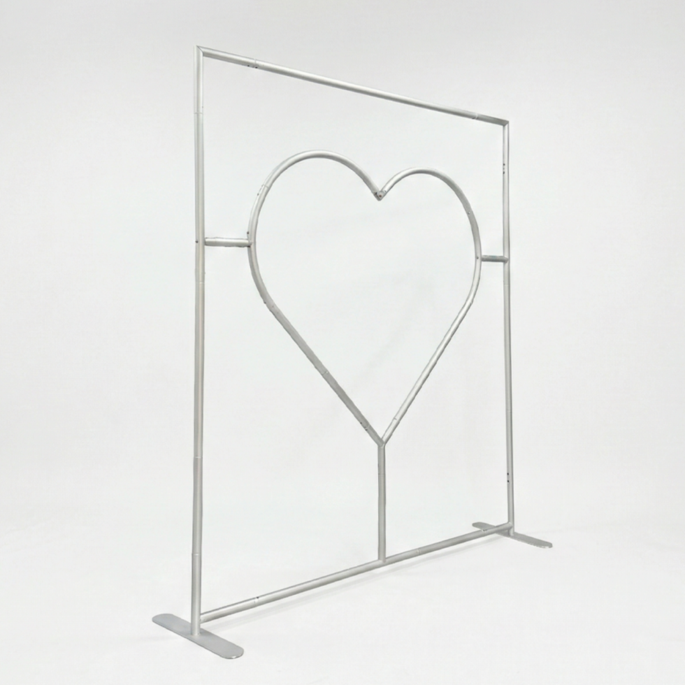 cutout heart shape backdrop stand
