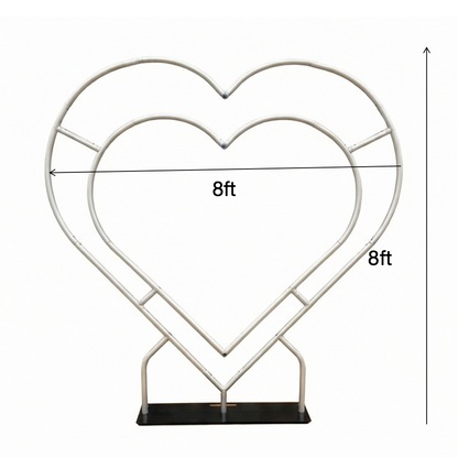 Double Layer Heart Shape Aluminum Arch Photo Booth Backdrop Wall Stand