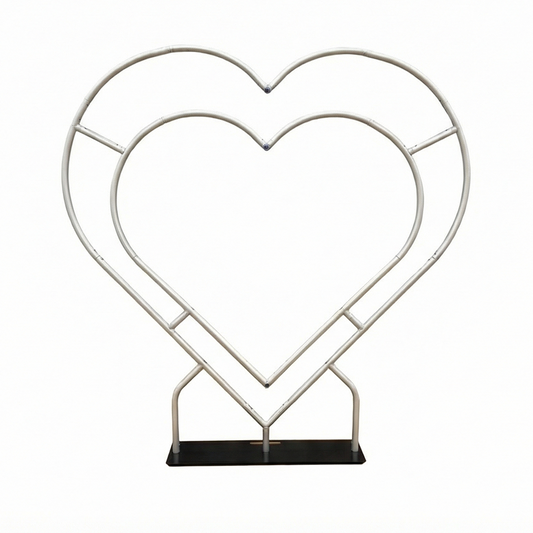 Double Layer Heart Shape Aluminum Arch Photo Booth Backdrop Wall Stand