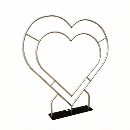 Double Layer Heart Shape Aluminum Arch Photo Booth Backdrop Wall Stand