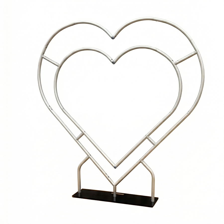 Double Layer Heart Shape Aluminum Arch Photo Booth Backdrop Wall Stand