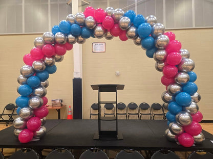 Soporte para globos y flores de aleación de aluminio de 10 x 8 pies para bodas, cumpleaños y baby showers.