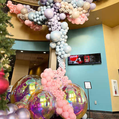 Iridescent Rainbow Color Inflatable Mirror Ball Reusable Big Bubble Shiny Balloon Balls