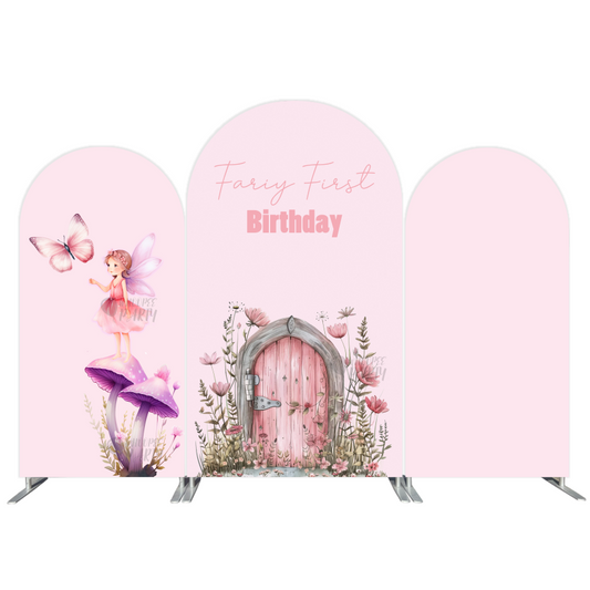 Fairis Theme Birthday Party Arch Backdrop Wall Cloth Cover